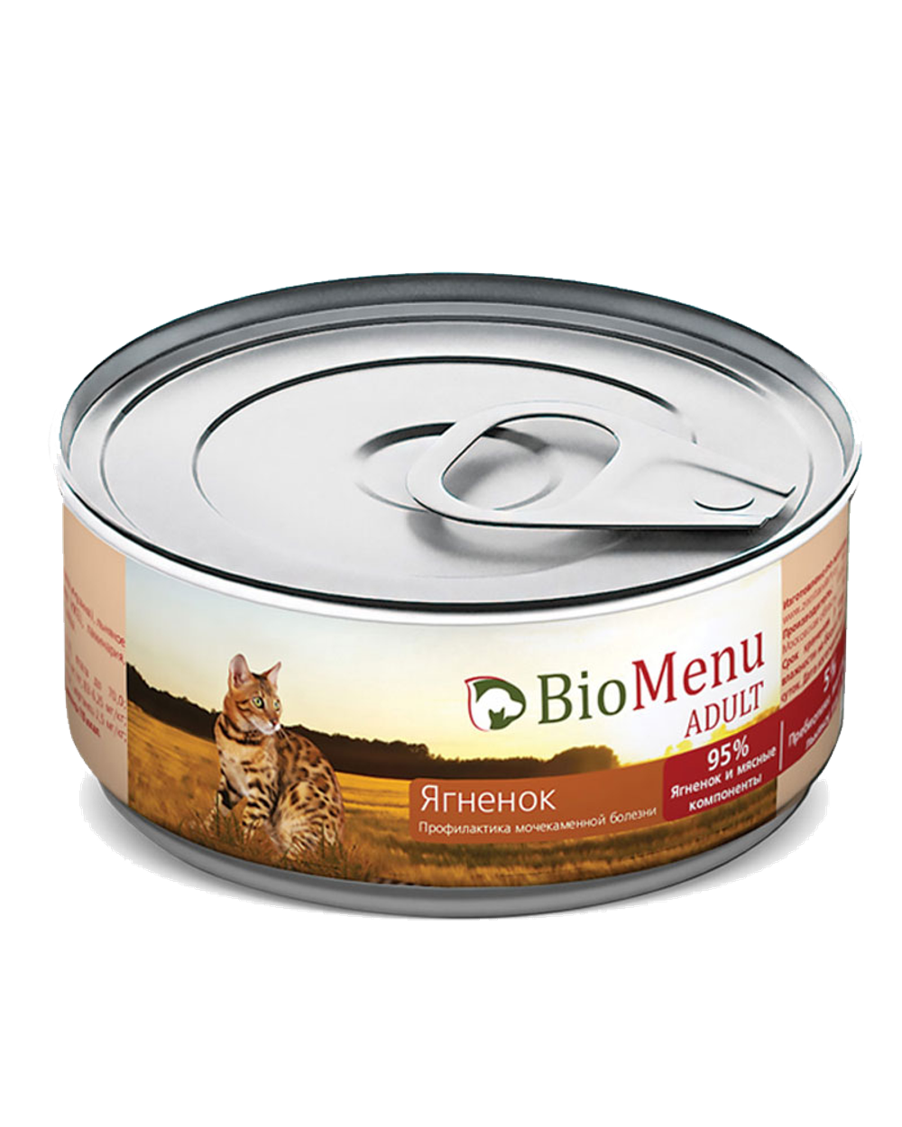 BioMenu Cat Adult Консервы Мясной паштет с Ягненком 100гр.