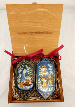Набор ёлочных игрушек "Конфеты с росписью Палех-1"