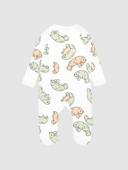 Комбинезон Mjölk Sleep and Play Ламантины, с рукавом реглан