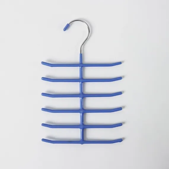 Вешалка для галстуков Доляна, антискользящее покрытие, 6 перекладин, цвет МИКС