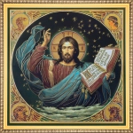 Икона "Спас благословляющий (Васнецов)", рама 28х28, в коробке