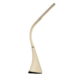 TLD-542 Cream-LED-300Lm-5000K-Dimmer Светильник настольный c часами. календарем. термометром. 5W. Сенсорный выключатель. Кремовый стилизован под кожу. TM Uniel.