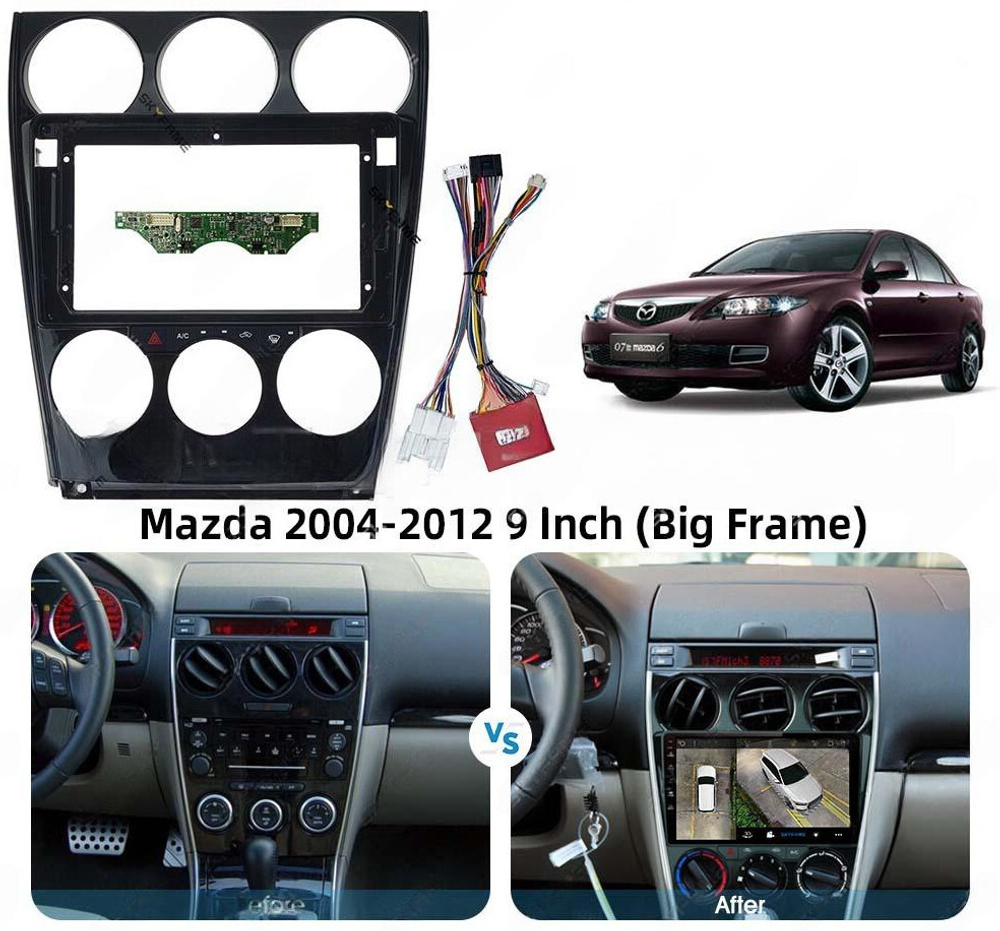 Магнитола для Mazda 6 2002-2007 - Carmedia SF-9506-C QLed+2K, Android 12, TS10,  CarPlay, 4G SIM-слот
