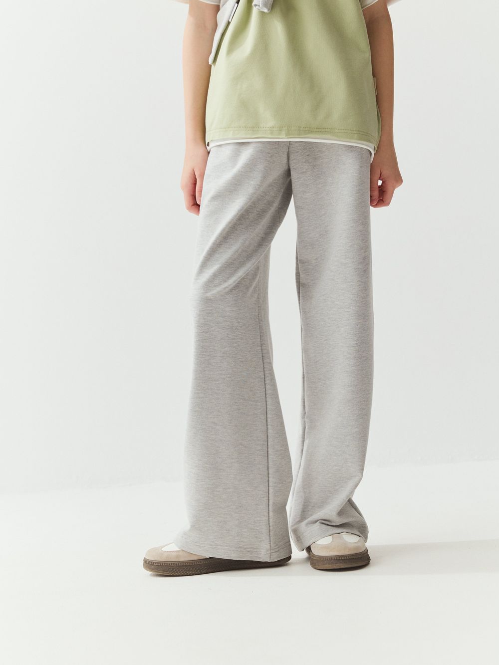 Брюки палаццо облегченные "Серый меланж" 7+