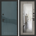 Входная дверь Бункер BN-13 - 18 Зеркало Бетон светлый