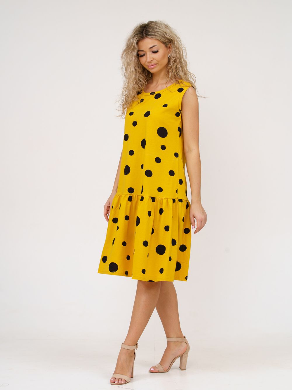 914 Сарафан "Горох/горчица" SveTekst (Акция)