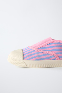 ZARA КЕДЫ С ПОЛОСКАМИ, РОЗОВЫЙ