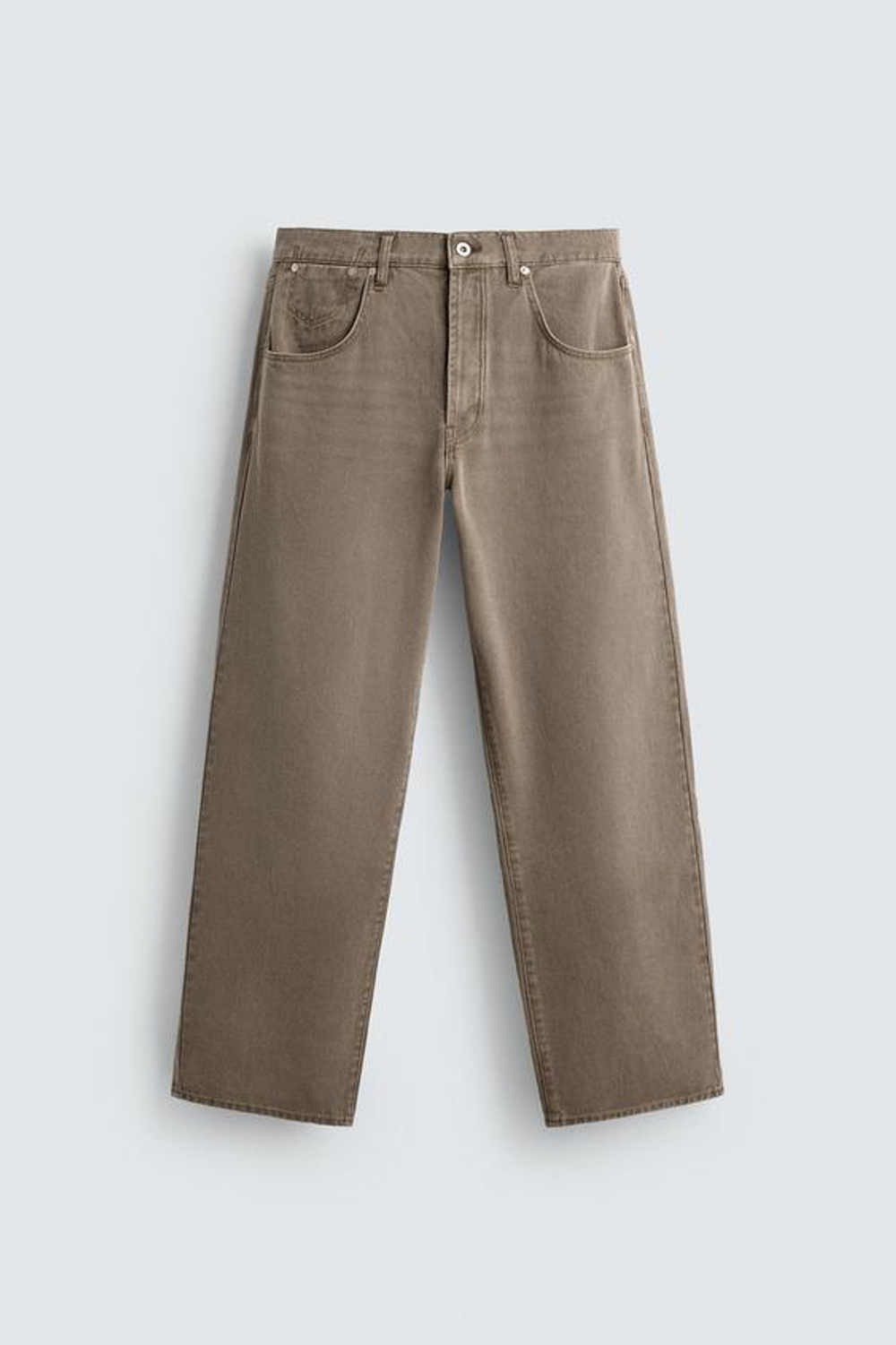 ZARA ДЖИНСЫ BARREL FIT - LIMITED EDITION, СВЕТЛО-КОРИЧНЕВЫЙ