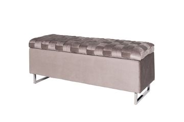 N-BANK-195-S BEG Банкетка велюр серо-беж. 120*40*46см для хранения