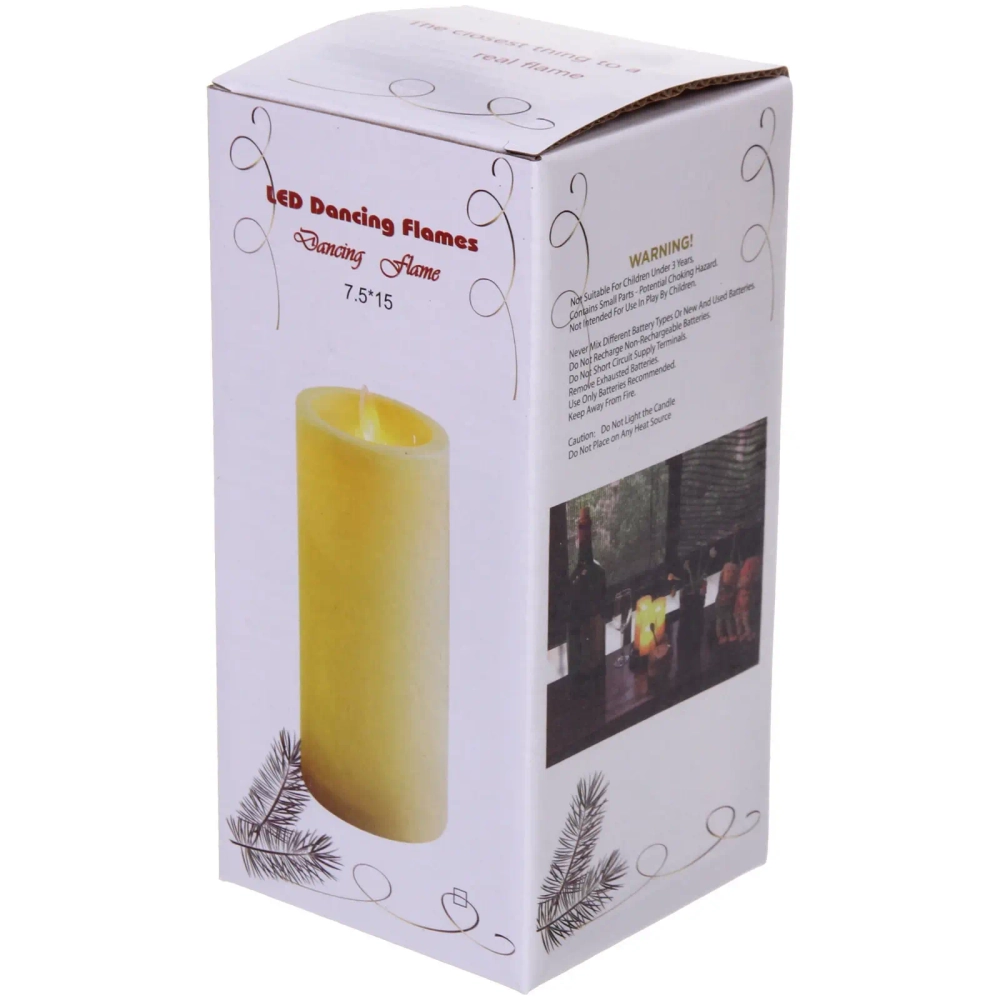 Сувенир с подсветкой «Свеча - Нежный блеск» 7,5*15 см, золото (работает от батареек 3 ААА)