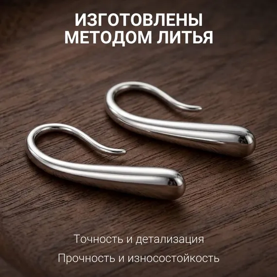Серьги ювелирные Капля из серебра 925 пробы, фото 5