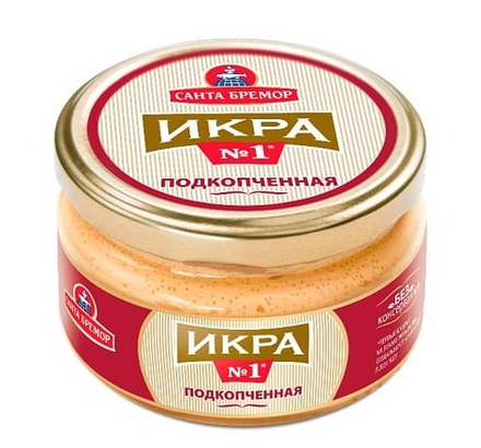 Икра деликатесная подкопченная 180г. Санта Бремор