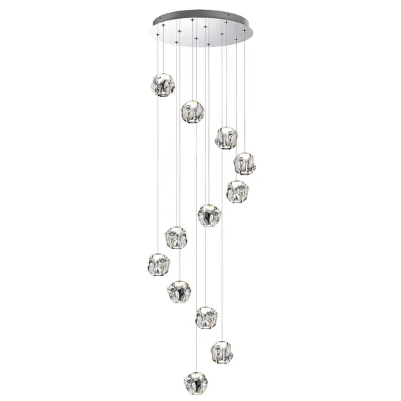 5084/60L L-VISION ODL25 553 хром/прозрачный/металл/акрил Люстра каскадная LED 60W 4000K 3000Лм JEMSTONE