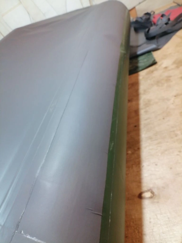 Усиление боков пакрафта полосой ткани. Ширина полосы 12 см. Плотность 650 г/м.кв.