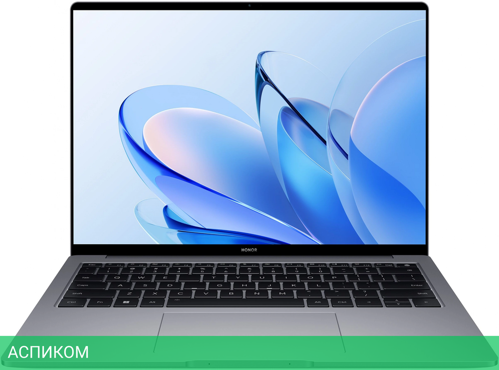 Ноутбук Honor MagicBook 14 Core i5 13500H 16Gb SSD1Tb Intel Iris Xe graphics 14.2" IPS 2.5K (2520x1680) Windows 11 Home grey WiFi BT Cam (5301AFRK)