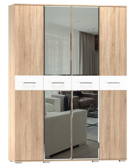 дуб сонома / белый глянец