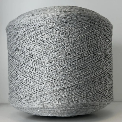 LINETTE PAILLETES - 80% лен, 20% п/а, микропайетки 2мм, ; 450м/100гр; цвет: светло-серый, пайетки серебро; S501