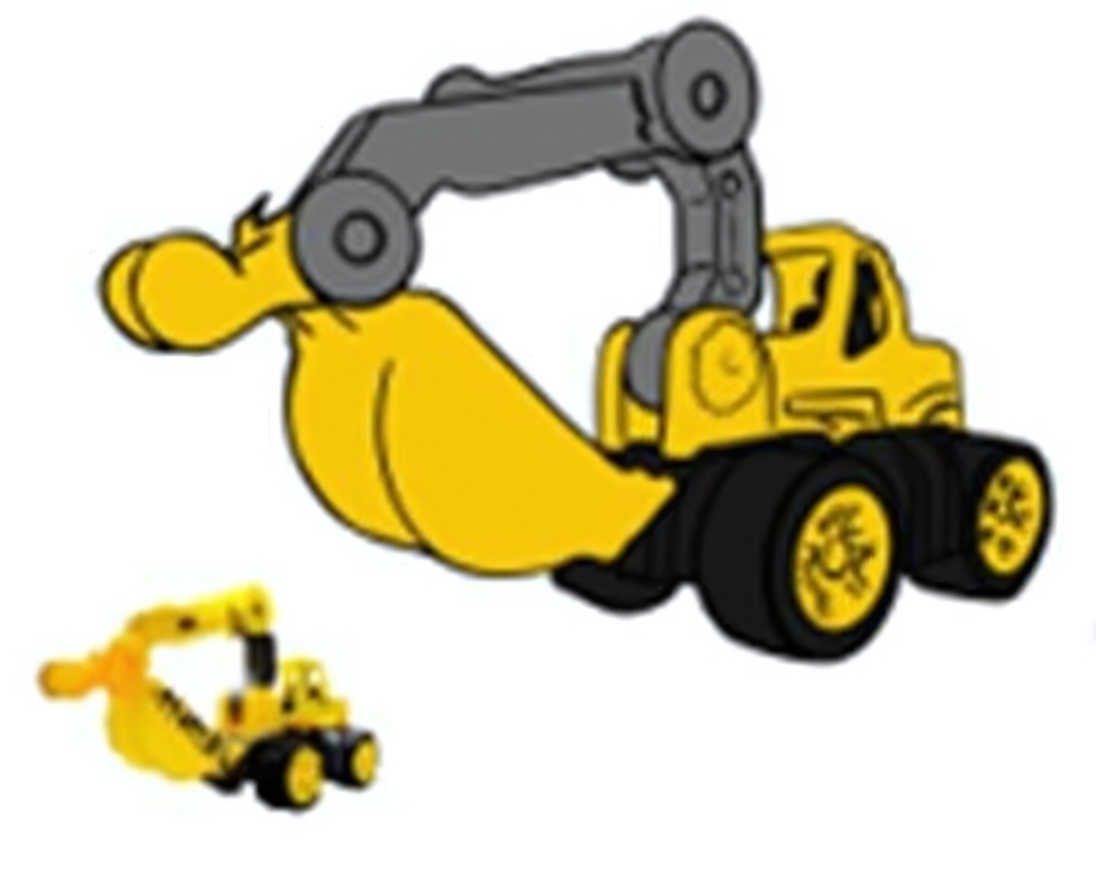 Пластмассовая игрушечная машина "Большой Экскаватор", упакет полиэтилен сетка