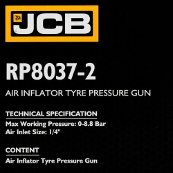 Пистолет для подкачки шин с аналоговым манометром и шлангом (0-8.5Bar) JCB JCB-RP8037-2