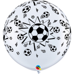 Шар латексный 90см Мяч Футбольный (Белый)