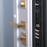 Стальная дверь "Изумруд" с окном и лазерной резкой (терморазрыв 3к)