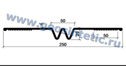Гидрошпонка АКВАСТОП ДР-250/50 (резиновая EPDM) Гидроизоляционная шпонка деформационная ремонтная ТУ 5772-001-58093526-11, м.п.