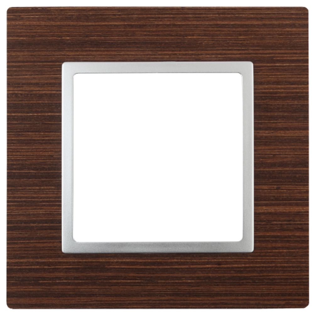 14-5301-10 ЭРА Рамка на 1 пост, дерево, Эра Elegance, венге+алюм