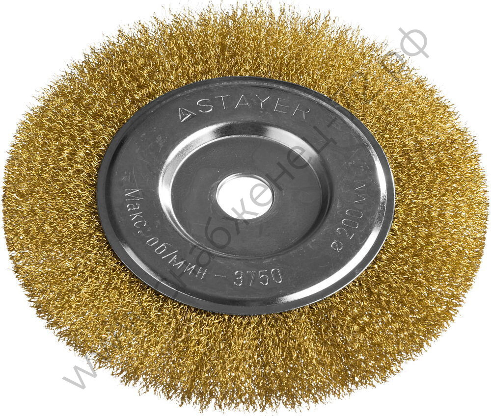 STAYER 200 мм, витая латунированная стальная проволока, 0.3 мм, Щетка дисковая, PROFESSIONAL (35122-200)