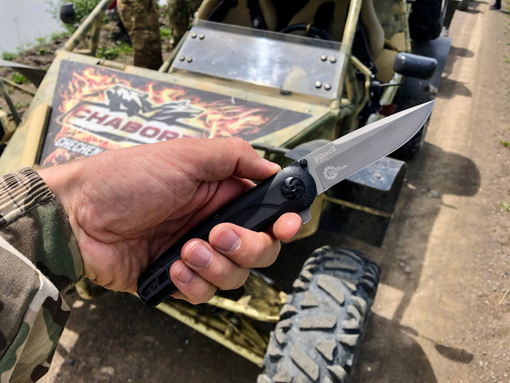 Складной нож Biker Z M390 (Cryo) StoneWash