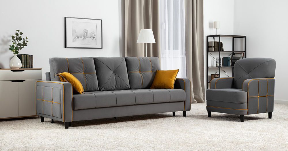 Диван кровать Черри, Серый