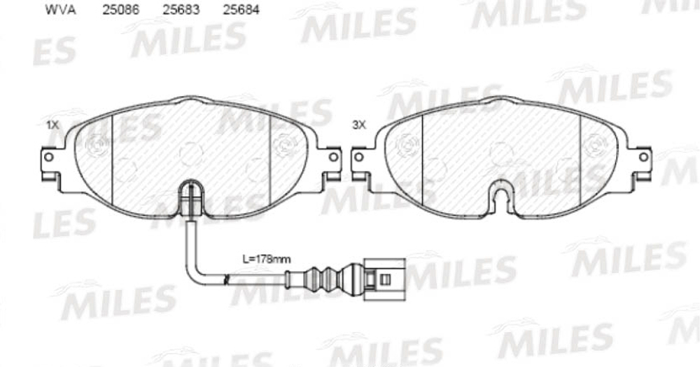 MILES - E100376-MLS - Brake Pad Set, disc brake