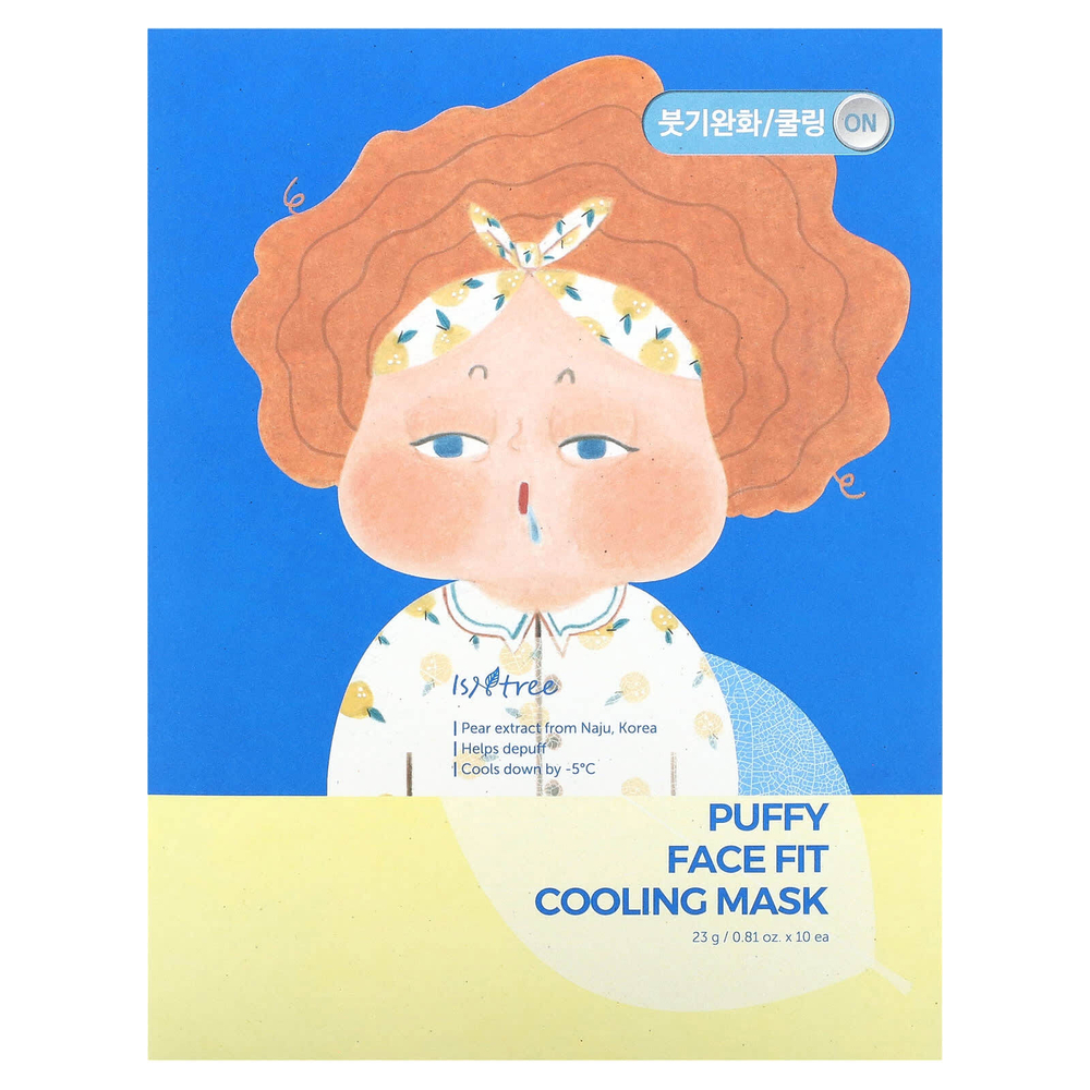 ISNtree, Охлаждающая маска для лица Puffy Face Fit, 10 шт. Масок, 23 г (0,81 унции)