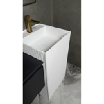 Раковина напольная Boheme Cube 802-R-MW 48х48х85 Corian Matt White рифленая