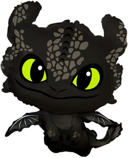 Шар (32''/81 см) Фигура, Любимый Дракон, Черный, 1 шт. в уп.