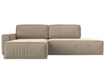 Диван угловой Прага модерн левый угол, Бежевый, Велюр, 116739L