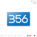 Номер на дверь 356, табличка на дверь для офиса, квартиры, кабинета, аудитории, склада, голубая 120х70 мм, Айдентика Технолоджи