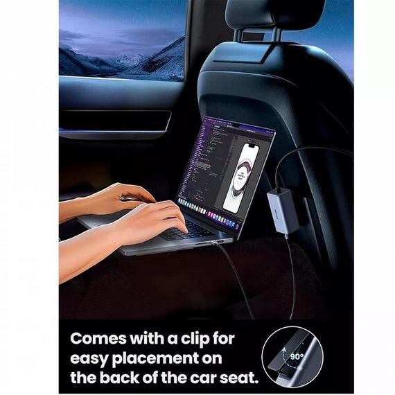 Автомобильное зарядное устройство Ugreen EC706 150W 4-Port GaN с выносом портов USB-A / 2*USB-C (35571) серый