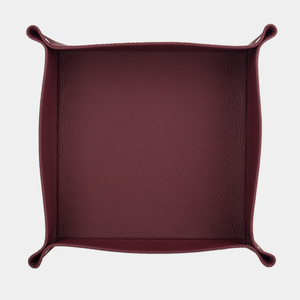 Лоток для мелочей из натуральной кожи теленка, бордового цвета