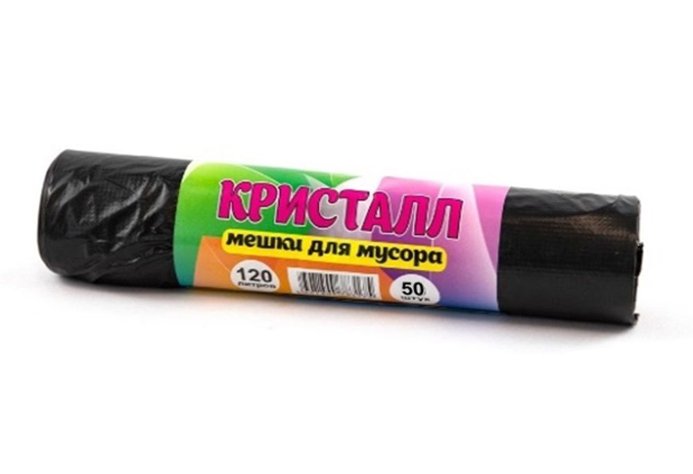 Мус мешки 120л/40мкм (50шт/10) КРИСТАЛЛ