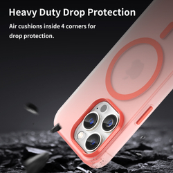 Мягкий чехол красного цвета с поддержкой MagSafe для iPhone 14 Pro Max, серия Frosted Magnetic