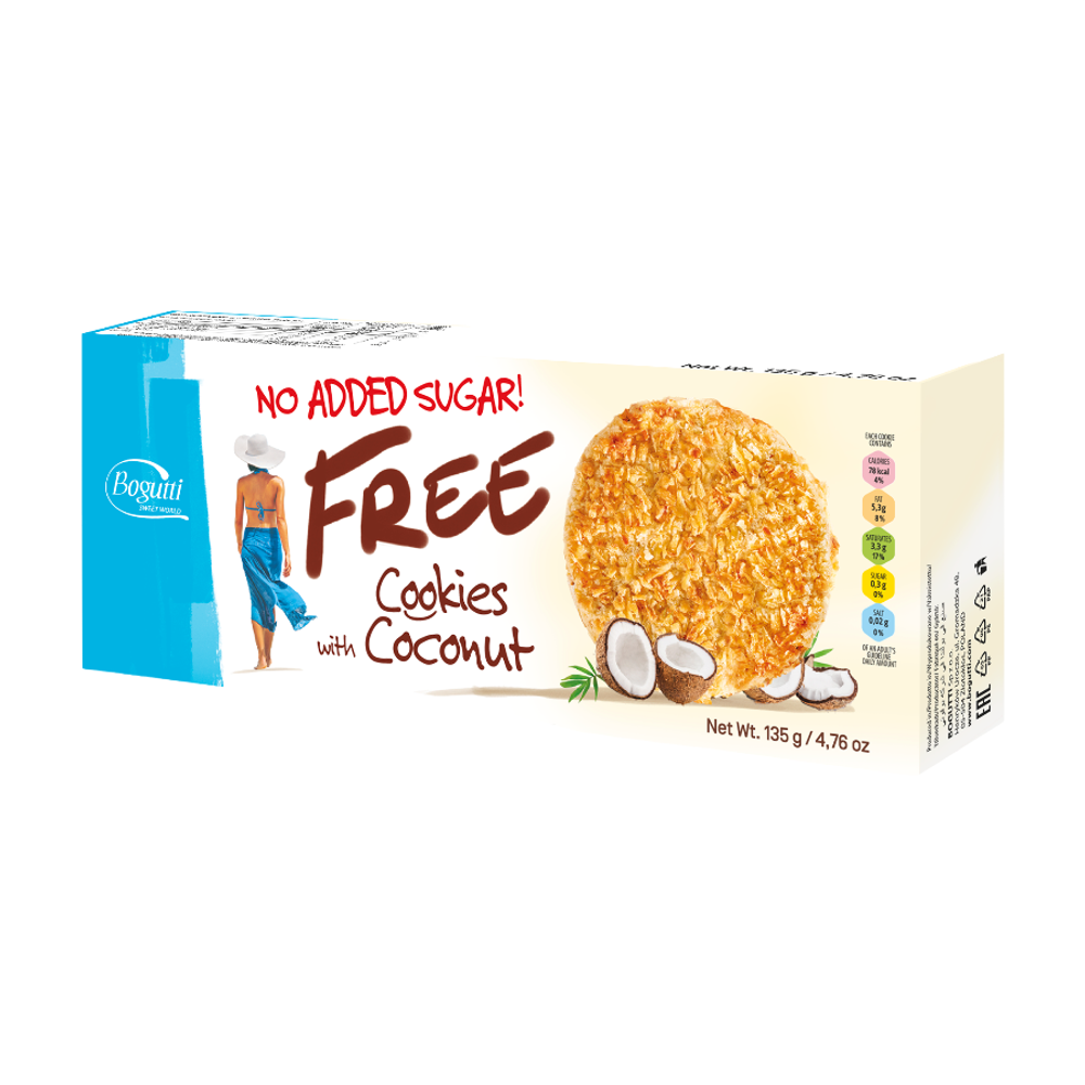 Печенье без сахара с кокосовой стружкой 135u (Bogutti)