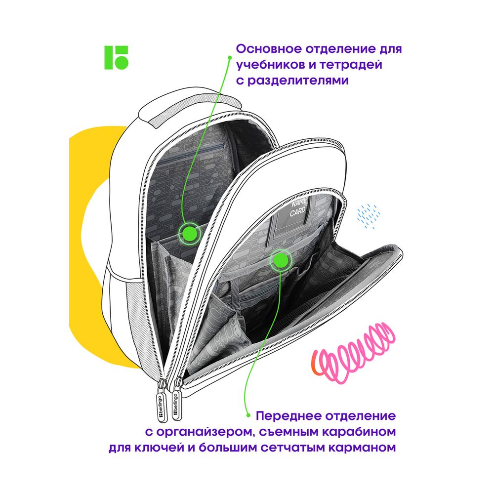 Ранец Berlingo Expert Plus Robotics gamin 36х27х14см, 2 отд., анатомическая спинка