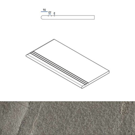 Угловая ступень CONTEMPORA X2 CARBON GRADINO ROUND GRIP DX правая (620040000029)