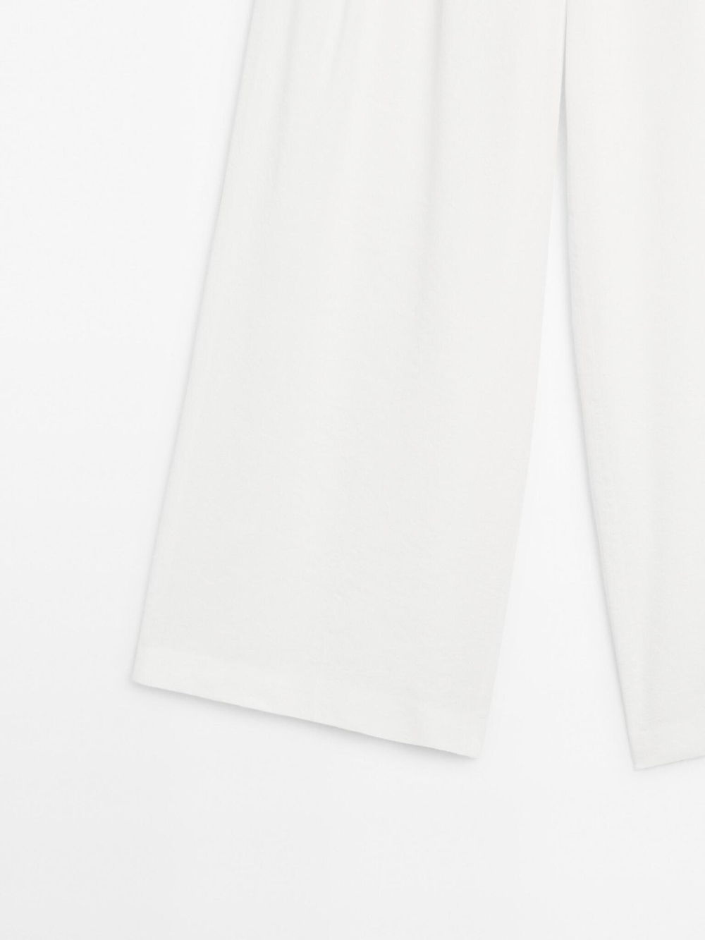 Massimo Dutti Брюки-палаццо из льняной смеси с вытачками, кремовый