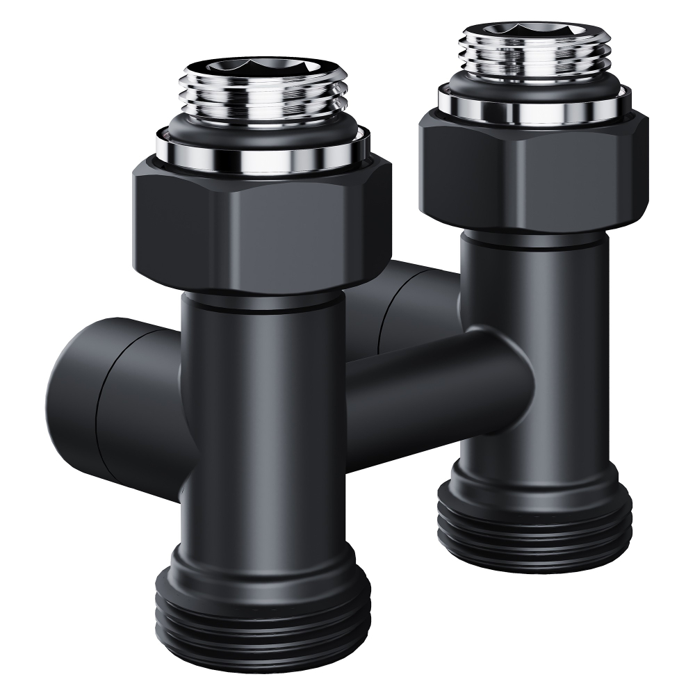 Узел нижнего подключения Royal Thermo Design прямой 1/2"х3/4" EK (черный)