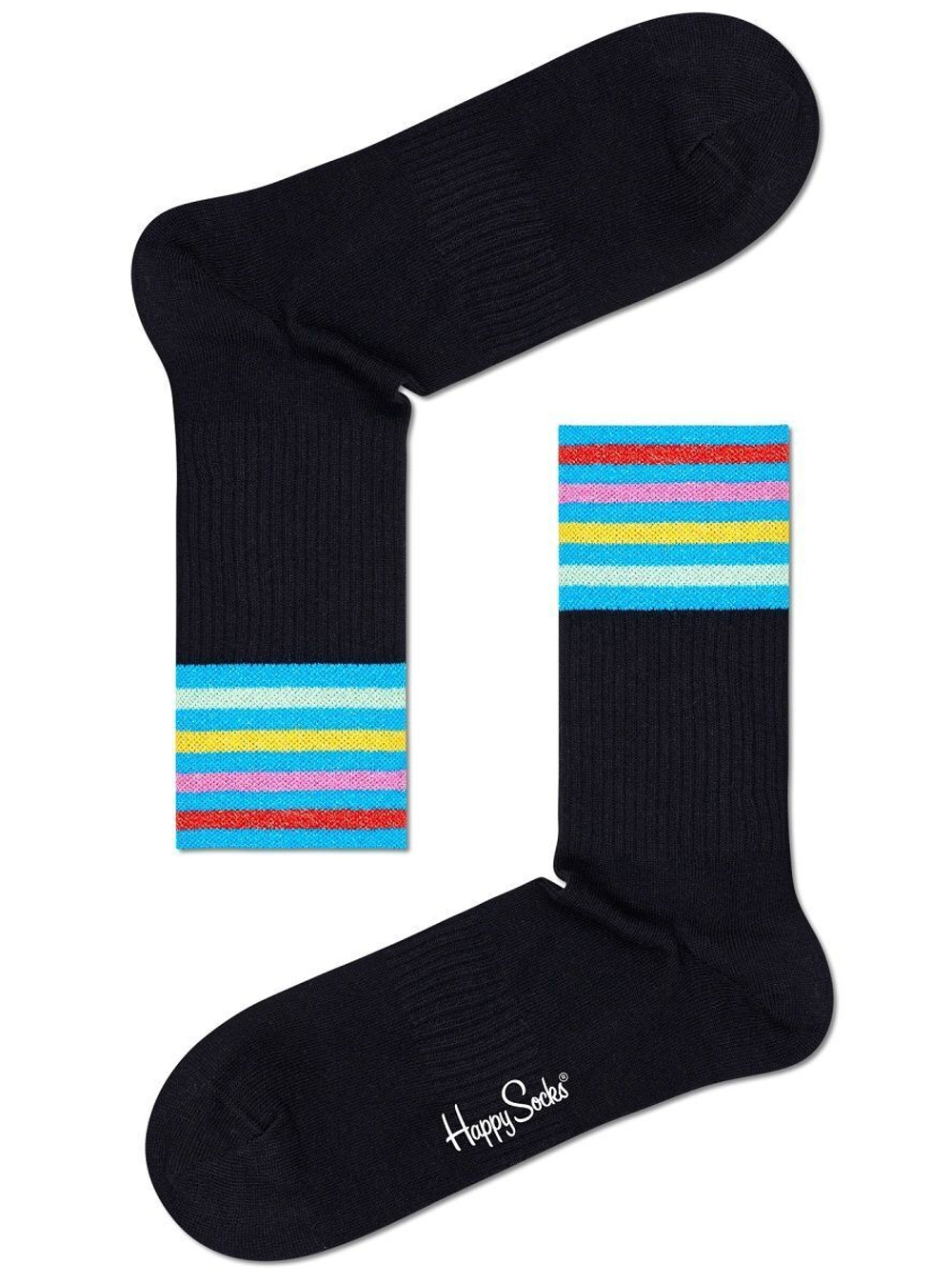 Носки унисекс Colour Cuff 3/4 Crew Sock с цветными полосками на резинке (Размер: 29) (Цвет: белый)