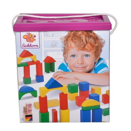 Эйххорн - Деревянные цветные блоки в ведре 100 шт 10171
