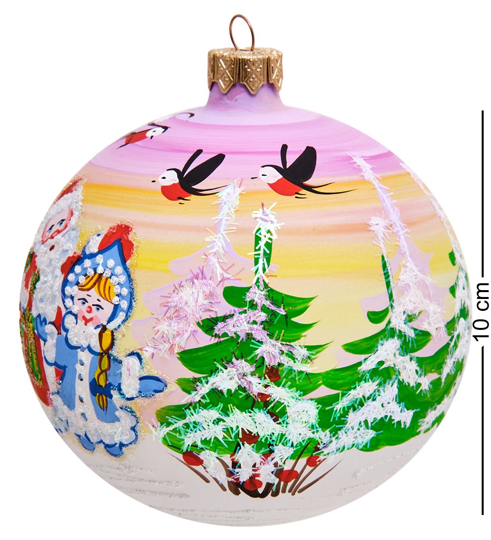 Элита НФШ-1334 Ел. украшение Шар «Дед Мороз и Снегурочка» 100 мм