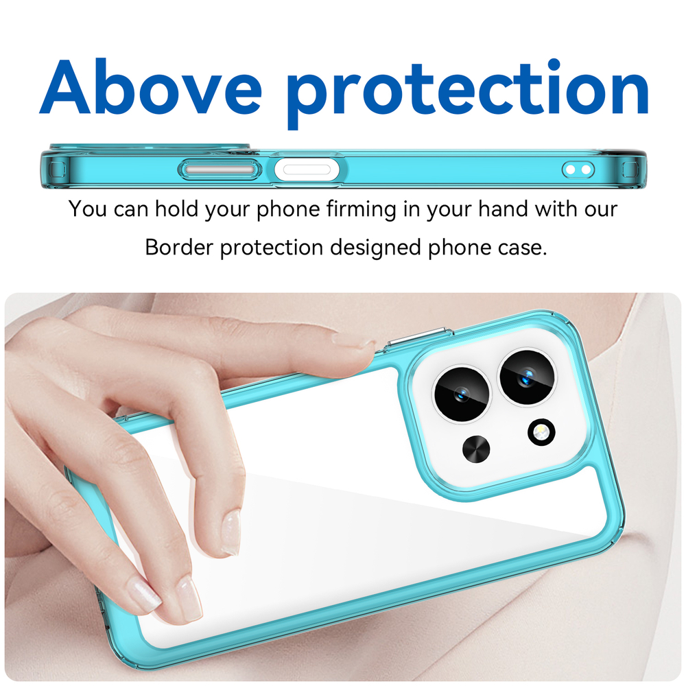 Противоударный чехол для смартфона Xiaomi Redmi 15C 4G, усиленные защитные рамки бирюзового цвета