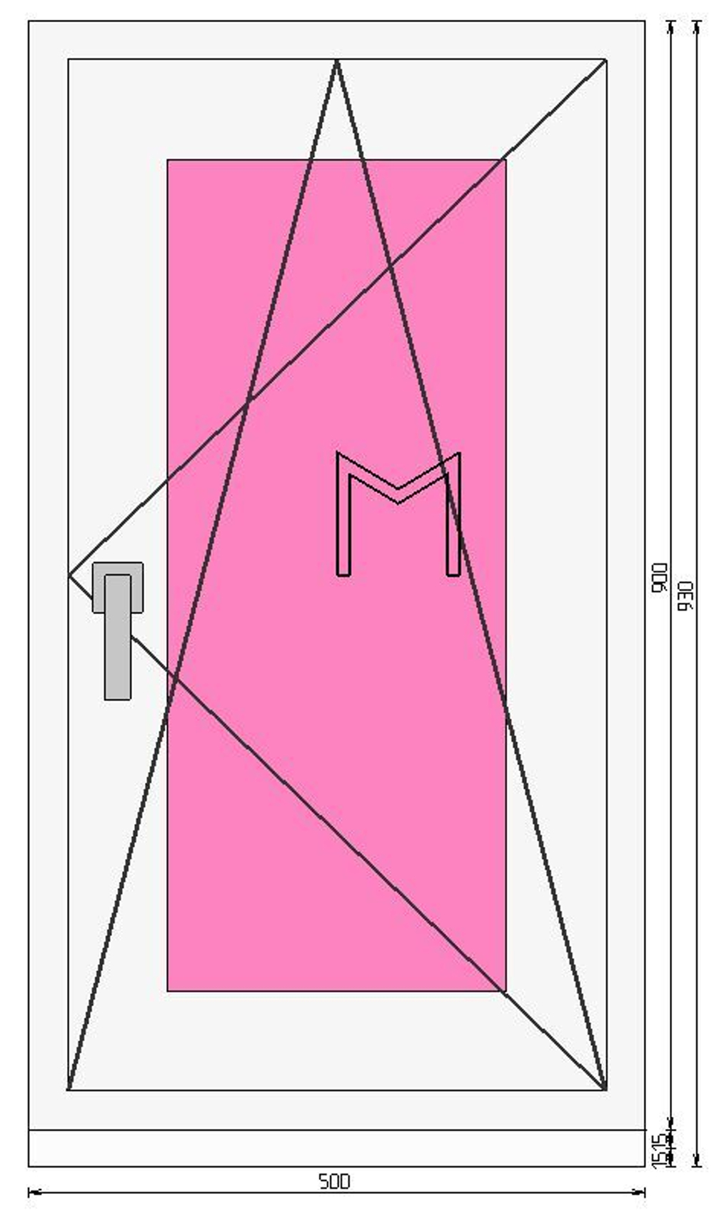 Пластиковое окно 900 х 500 ТермА Эко + Москитная сетка